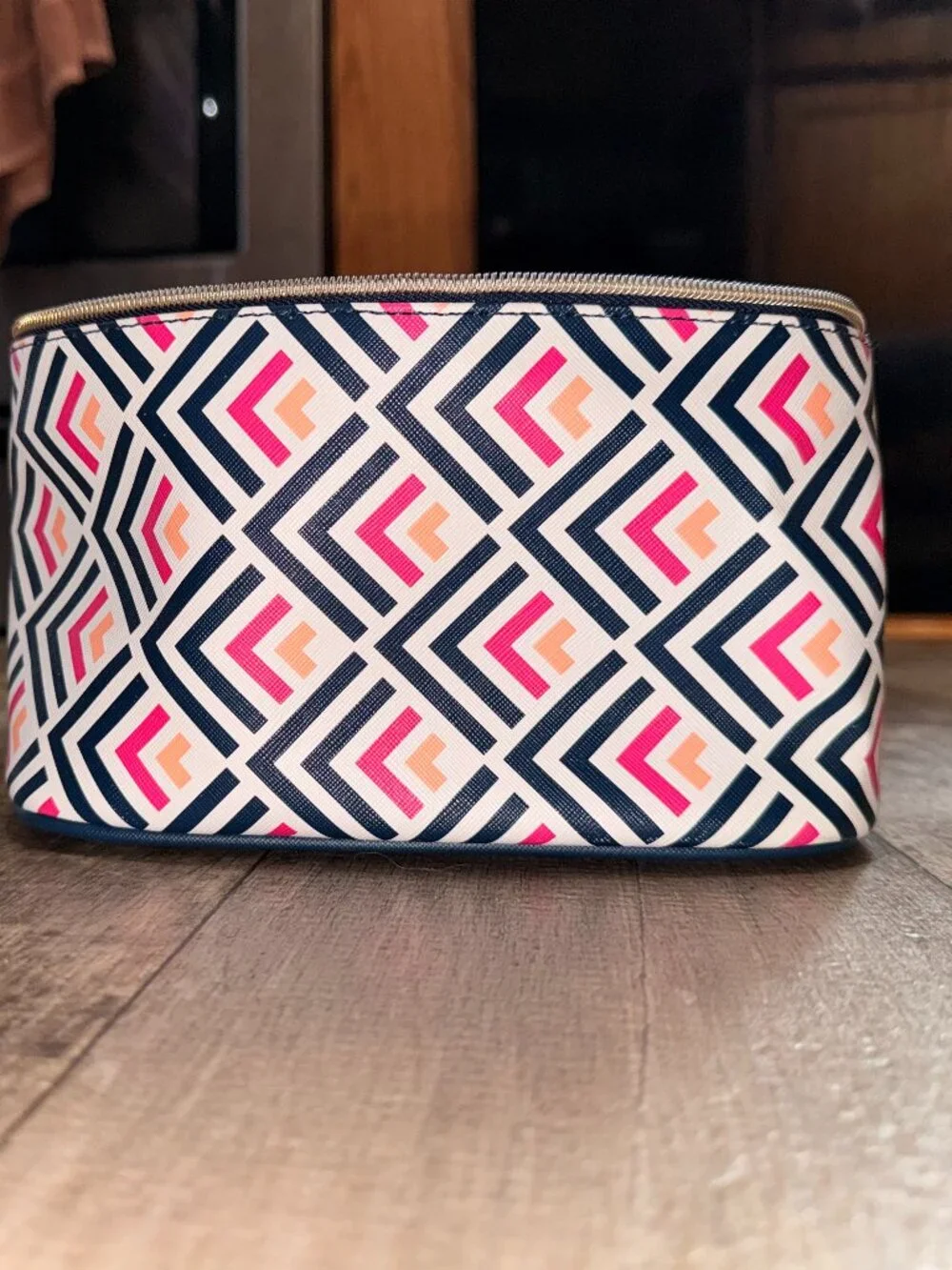 Dabney Lee Geometric Cosmetic Makeup Train Case Travel Organizer